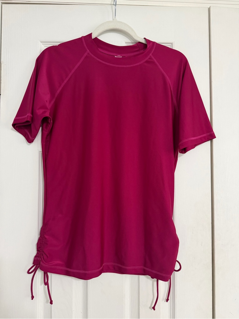Fashion World UPF 50+ Rash Guard Swim Top Short Sleeve Side Drawstring XL   New